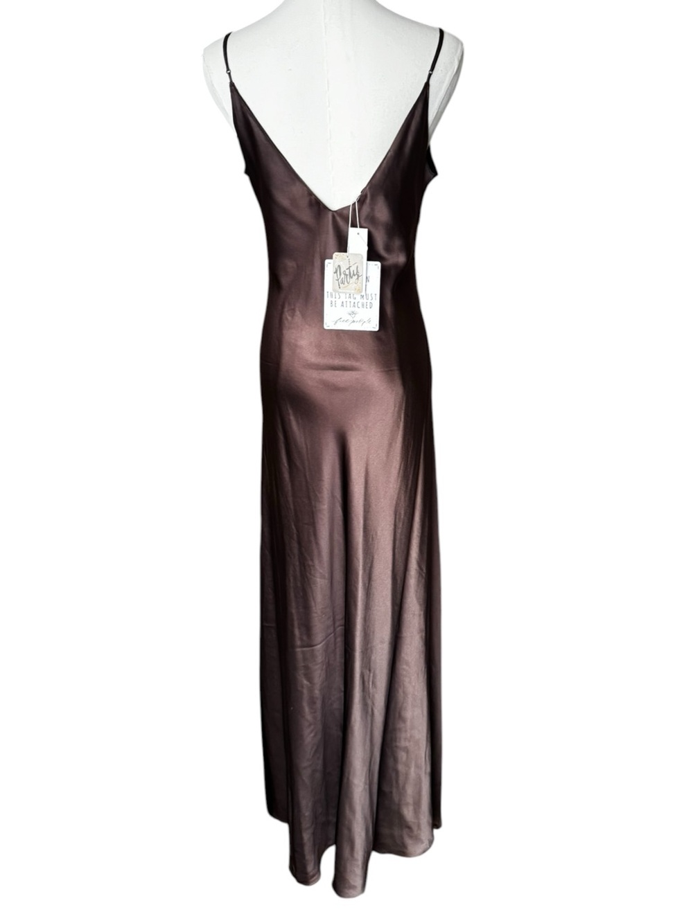 NWT Dannijo Mossy Maxi Slip Dress Dark Brown Medium - Picture 8 of 12